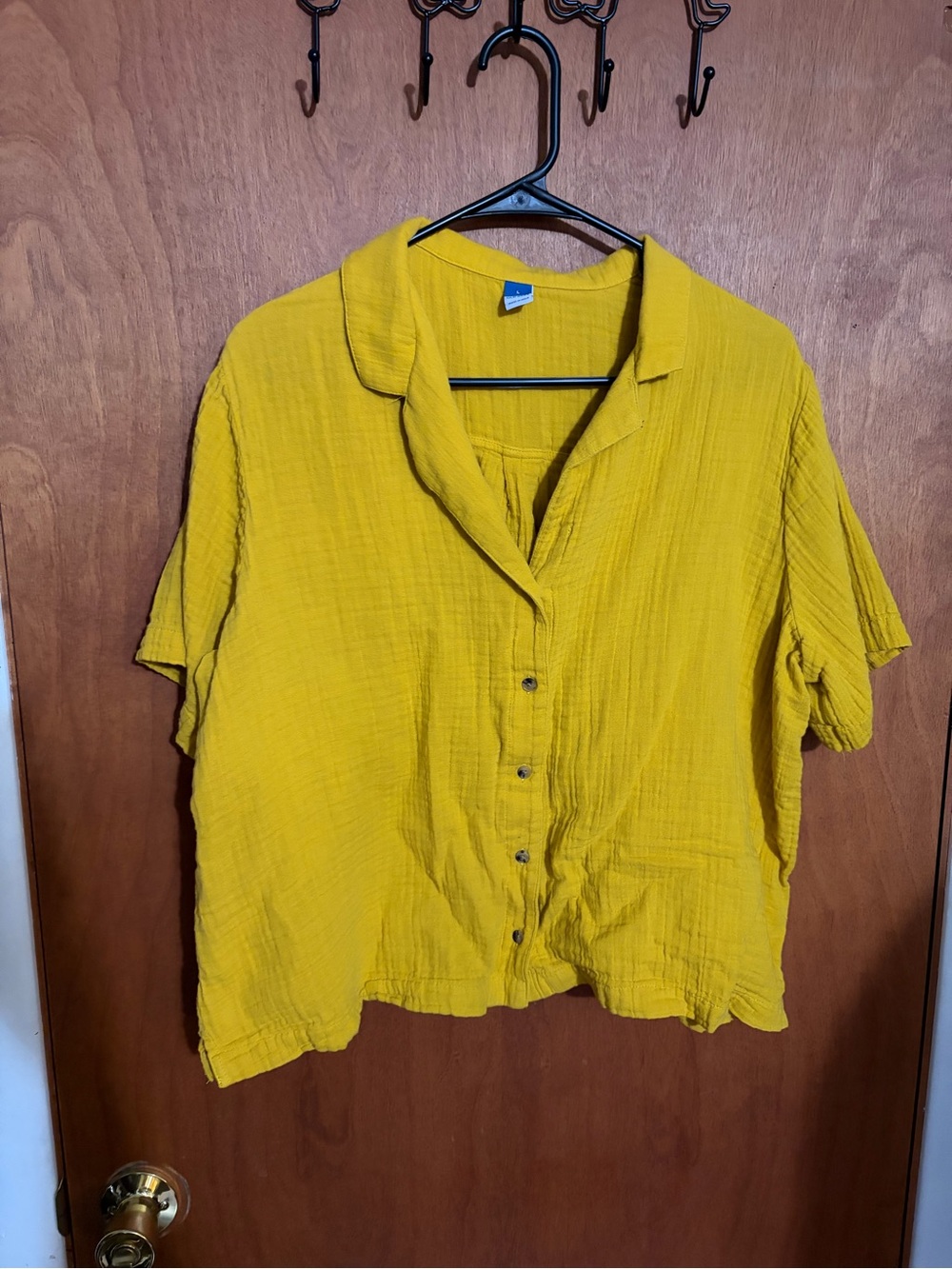 Old Navy Yellow Gauze Button Down Shirt
